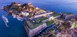 corfu old fortress with the old university at its skirts